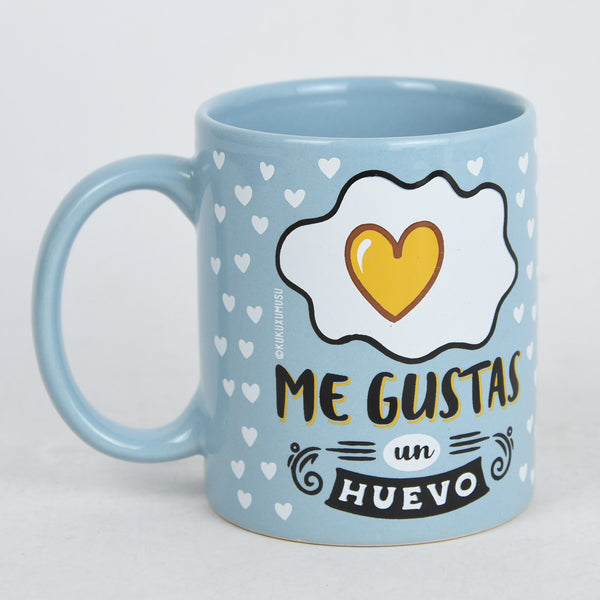 Taza Consorcio Azul "Me gustas un huevo"